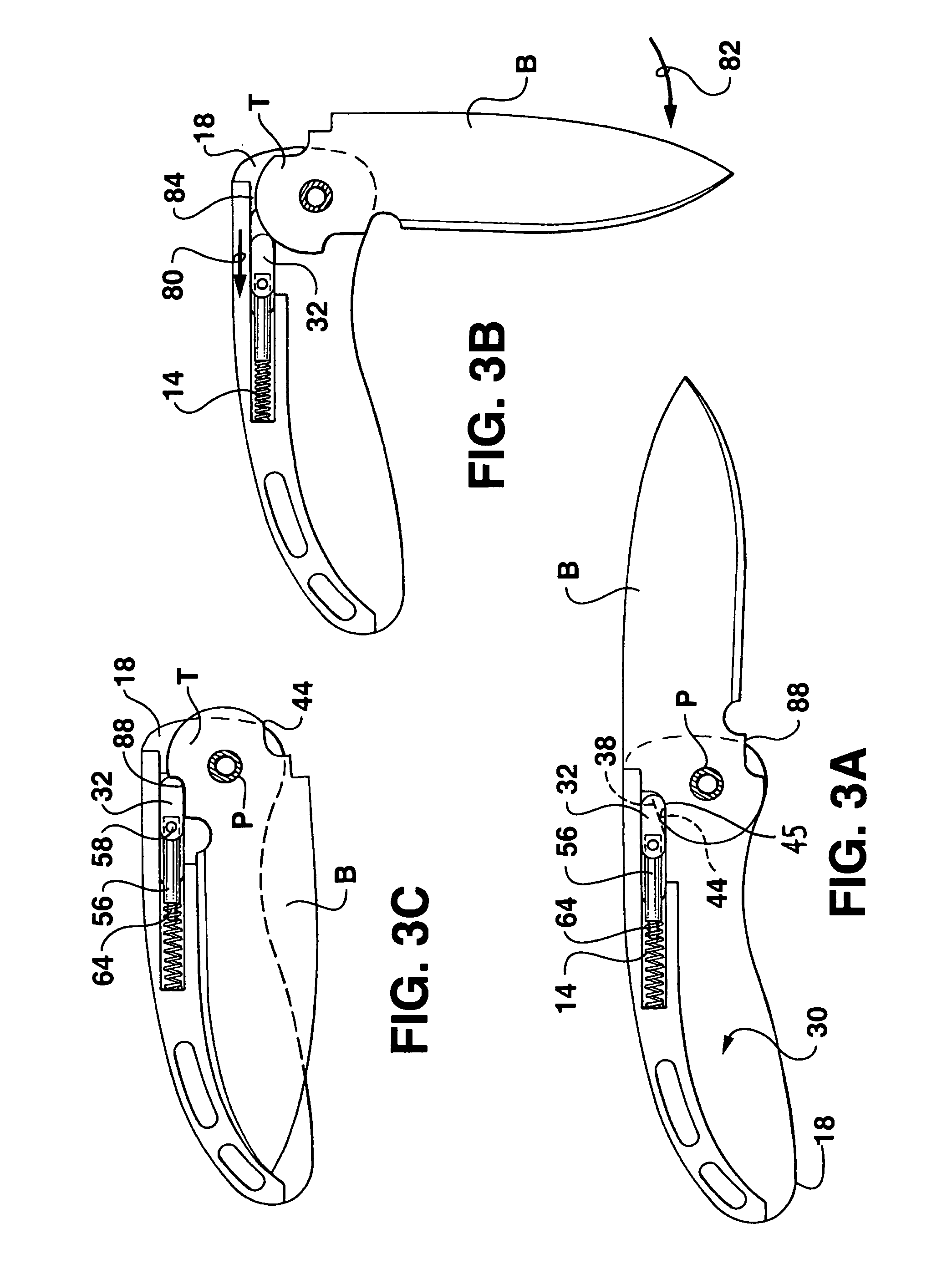 Folding knife with locking blade