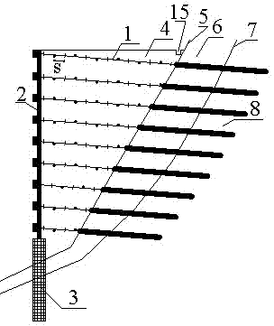 Anchor rod sheet pile combined structure and method for reinforcing high filling body on one side of slope