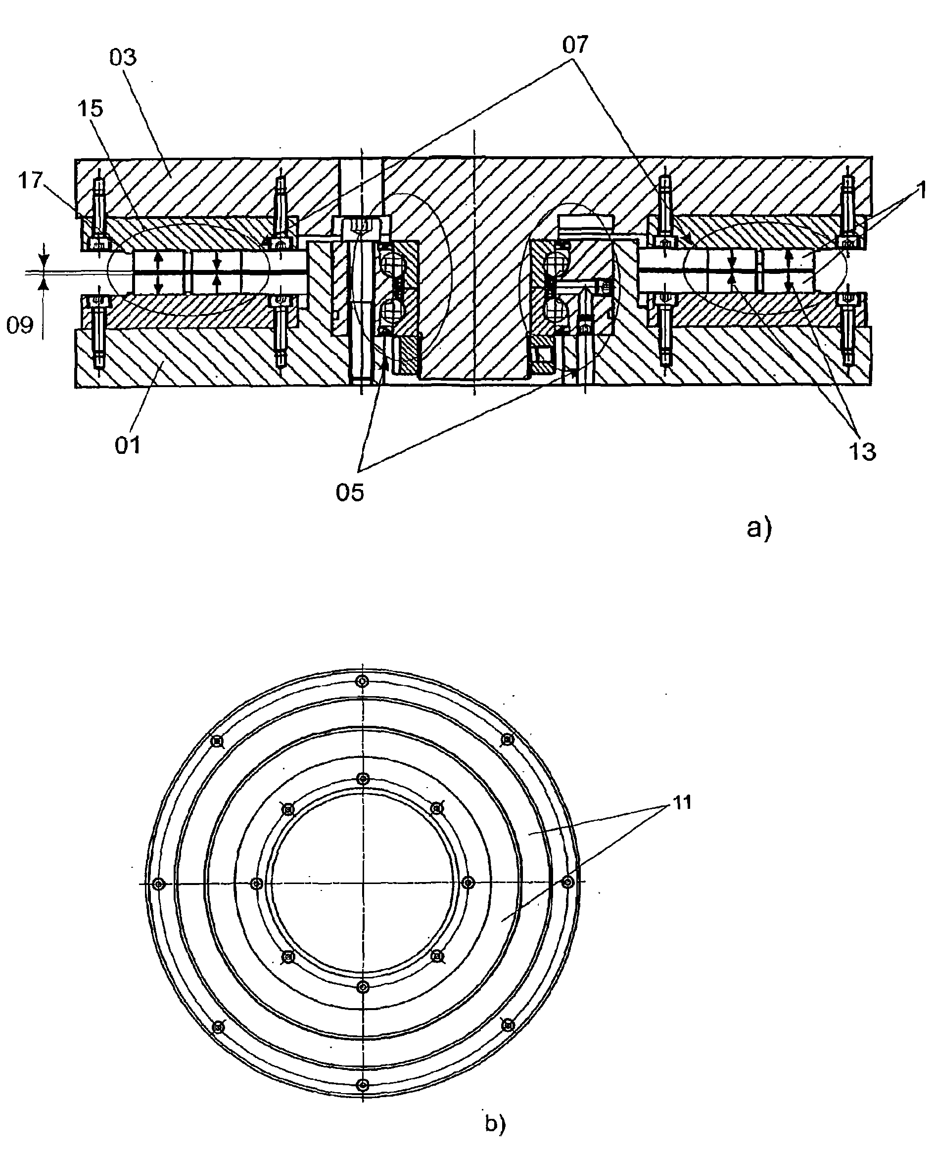 Bearing assembly for machine table with magnetic load relieving mechanism