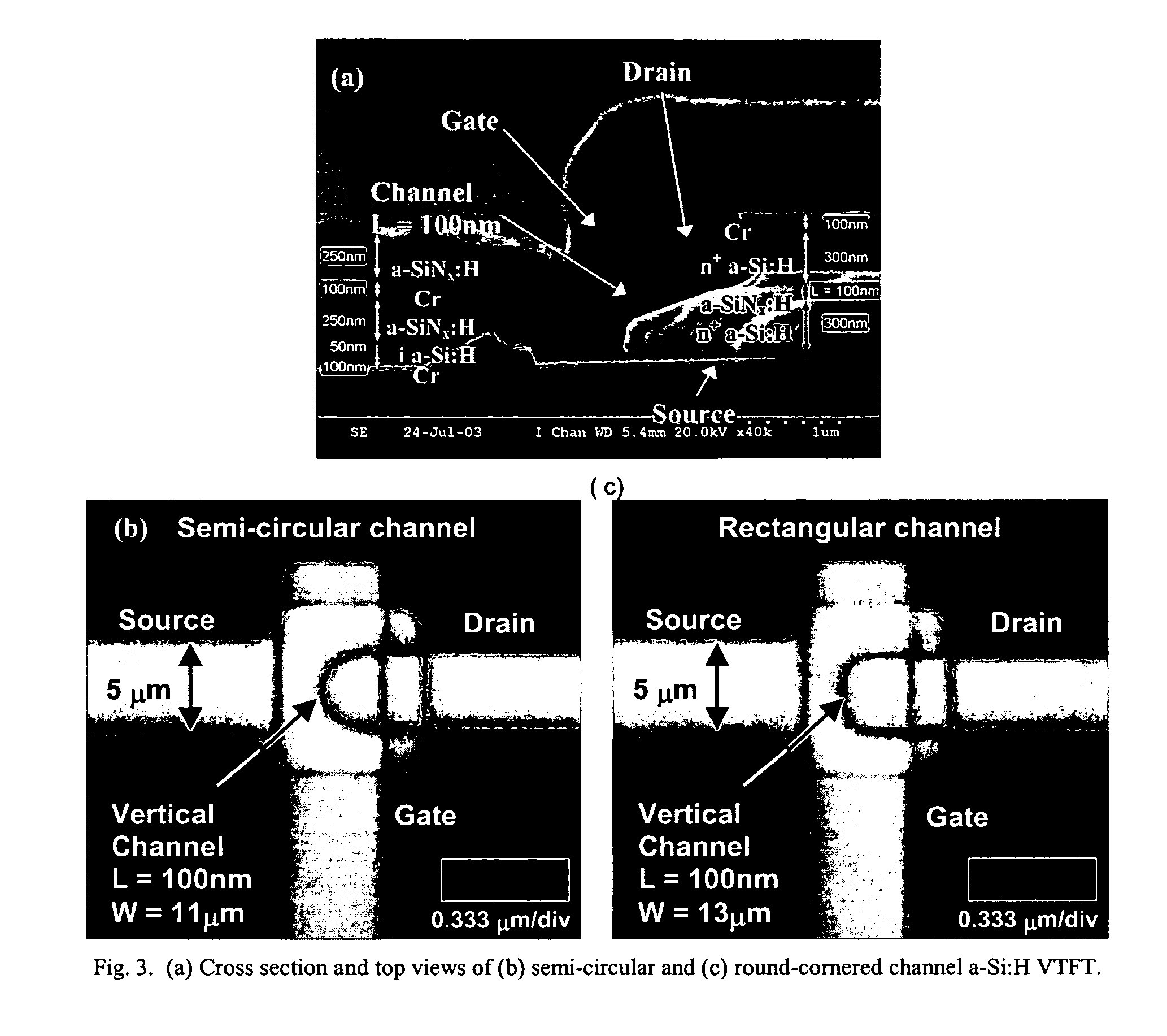 Vertical thin film transistor electronics