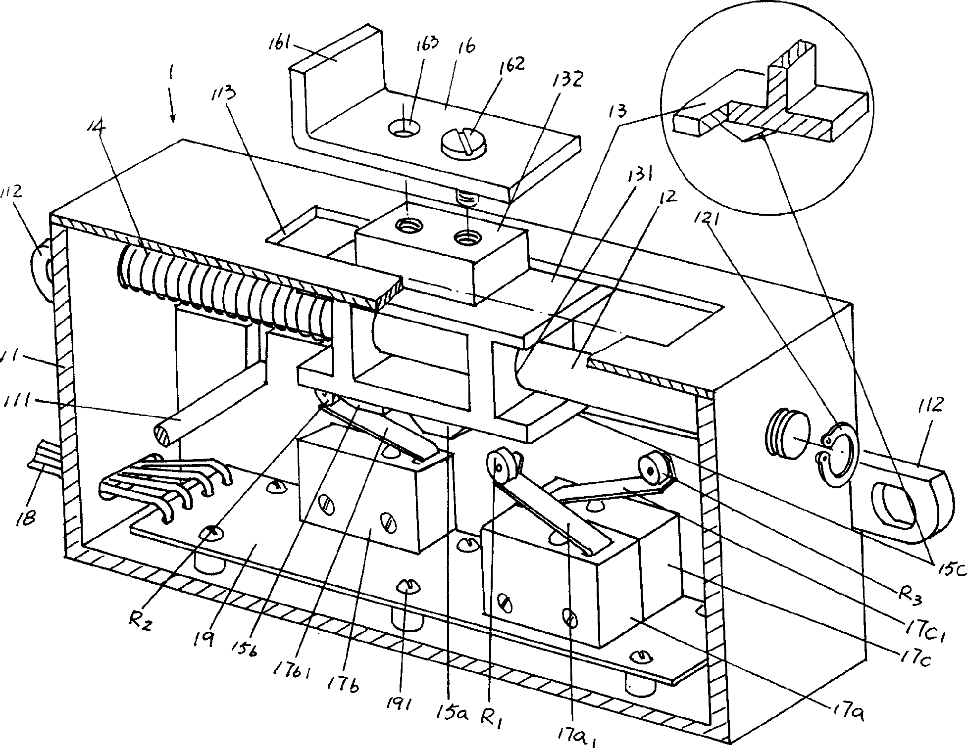 Three-position state signal collecting transmitter of drawer of low-voltage switch cabinet