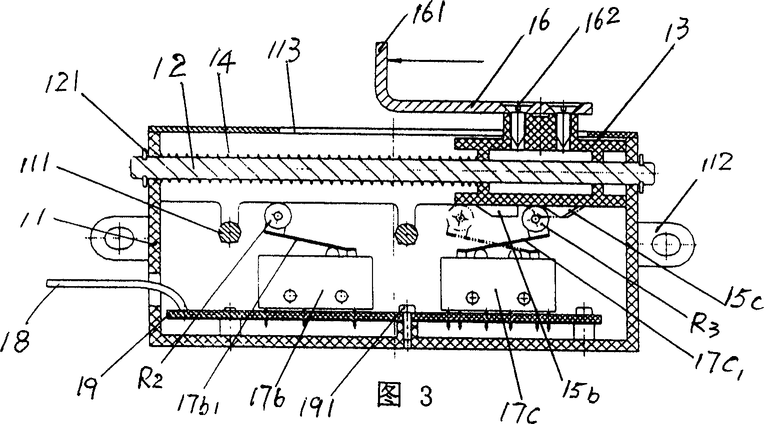 Three-position state signal collecting transmitter of drawer of low-voltage switch cabinet