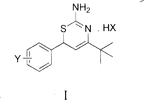 Preparation method and medical application of 4-tert-butyl-6-phenyl-2-amino-6H-1,3-thiazine salt