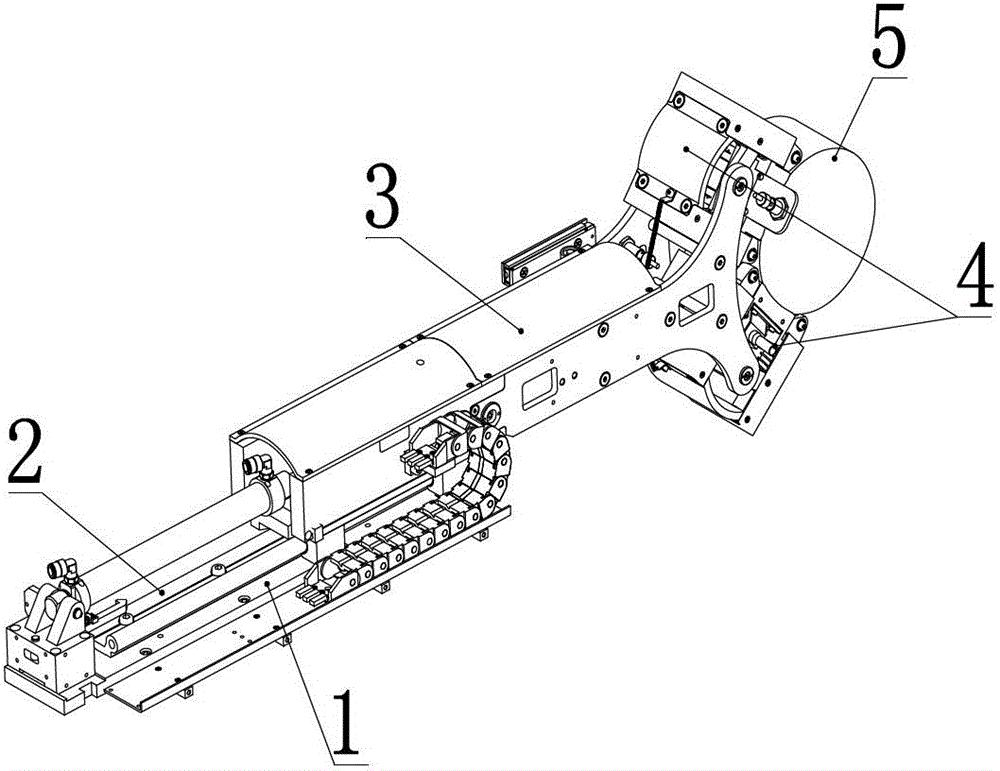 Railway axle phased array ultrasonic flaw detection self-adaptive scanning device