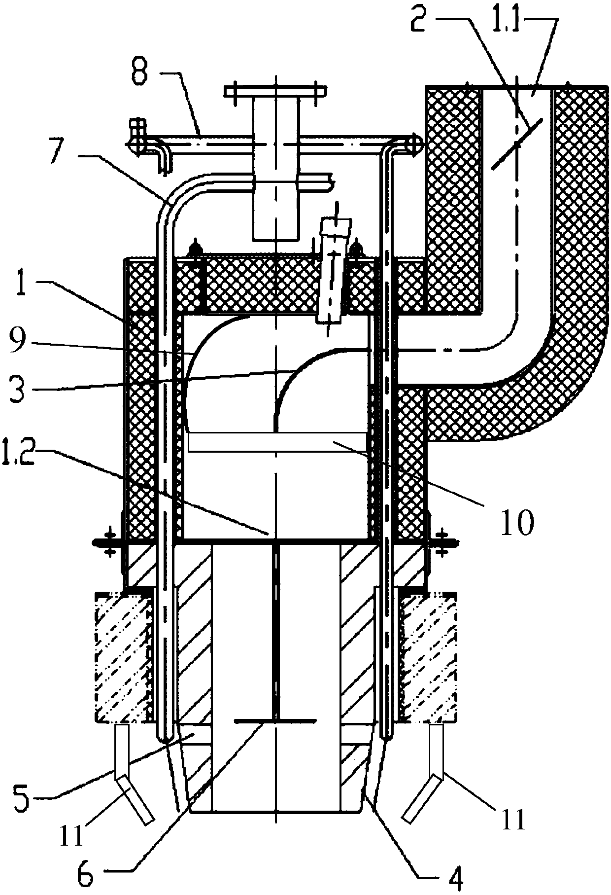 Gas burner for conversion furnace