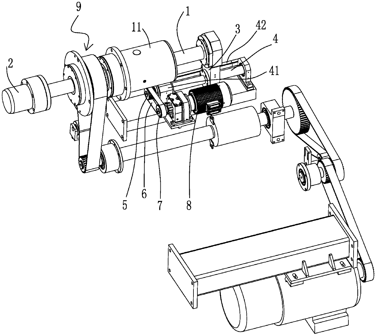 Winding and unwinding device for printing machine