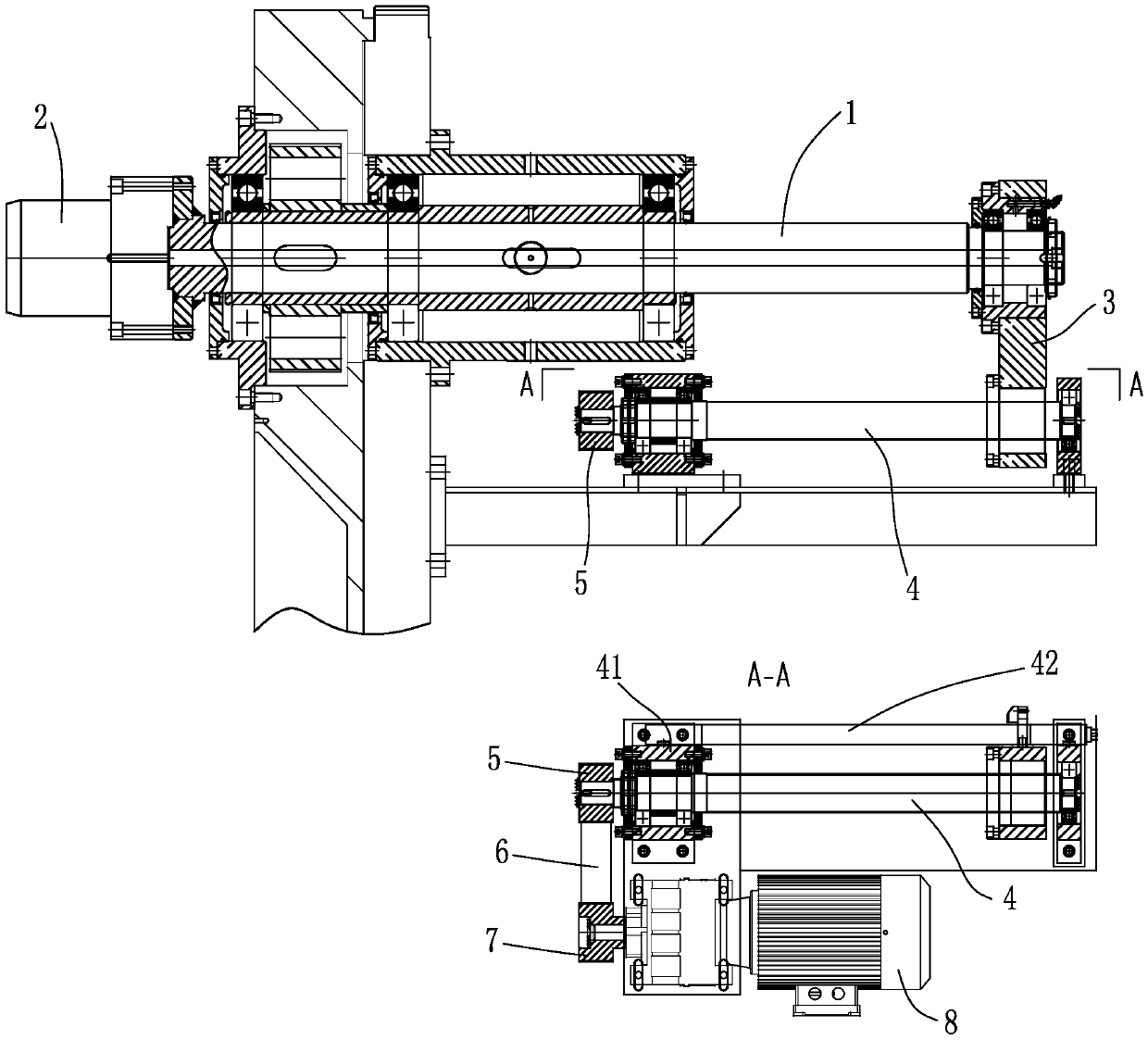 Winding and unwinding device for printing machine