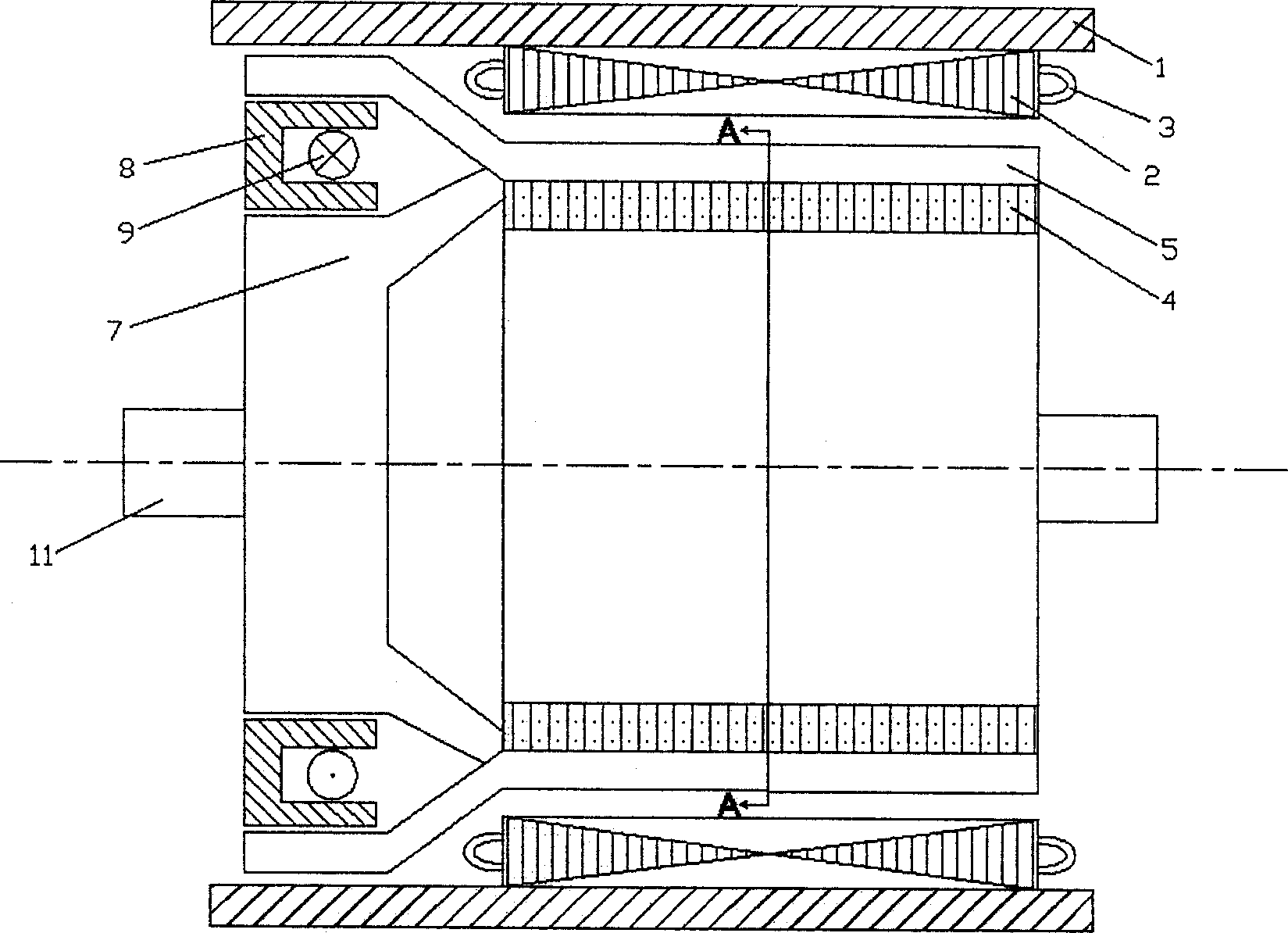 Mixed excitation synchronous motor with radial structure