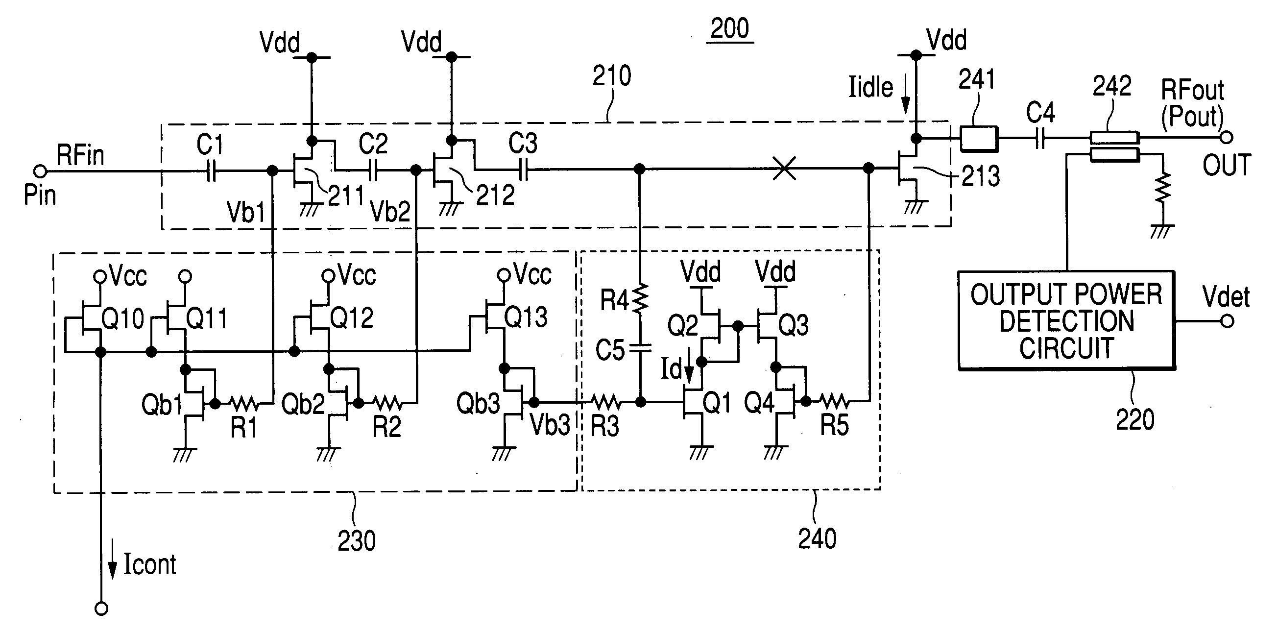 High frequency power amplifier circuit and electric component for high frequency power amplifier