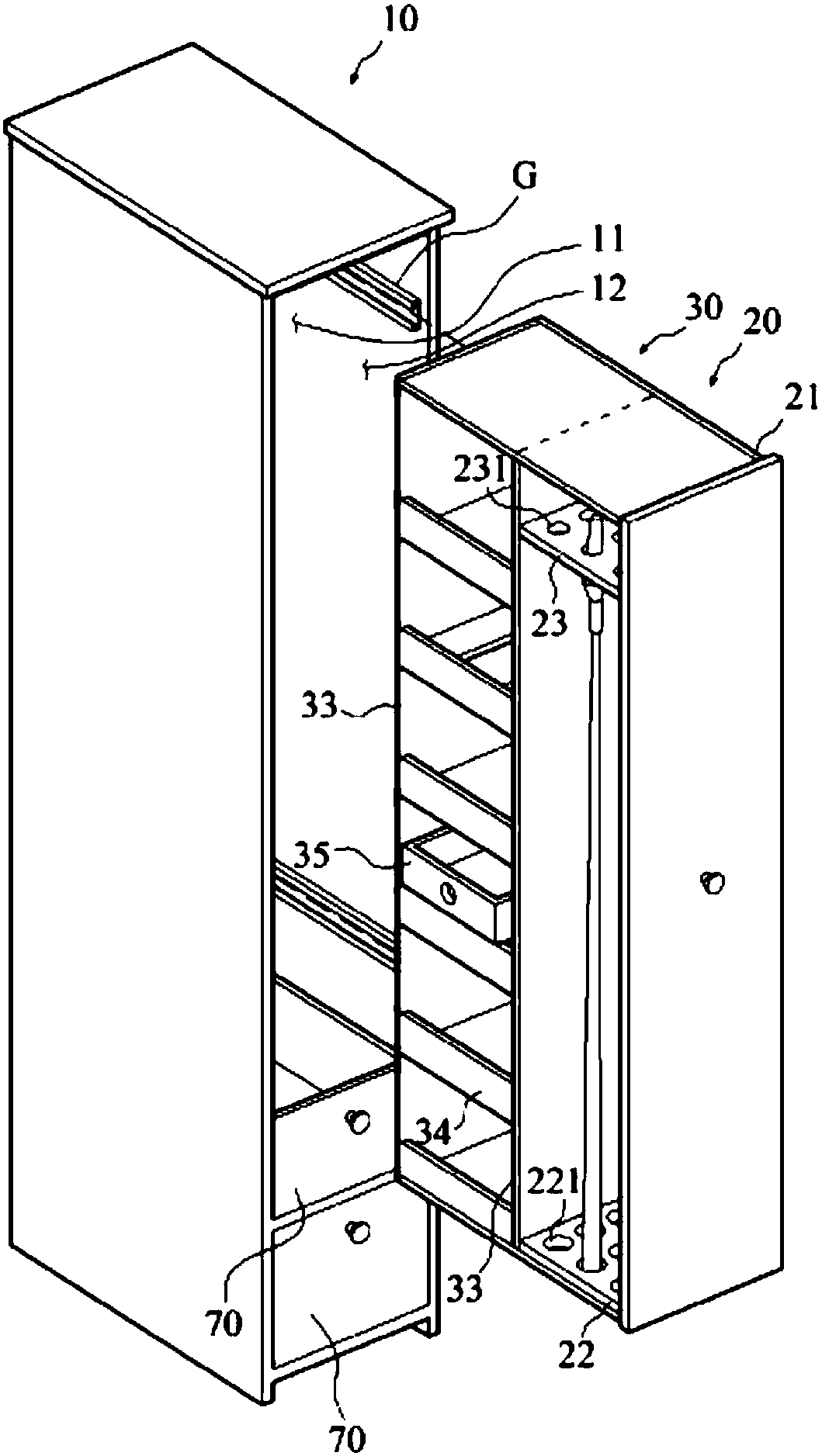 Fishing gear storage cabinet