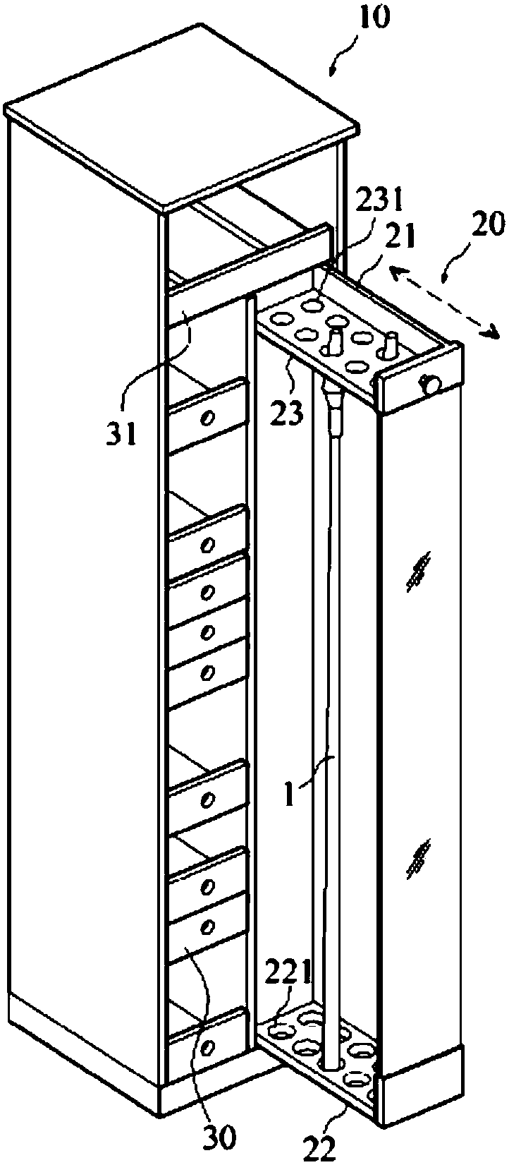 Fishing gear storage cabinet