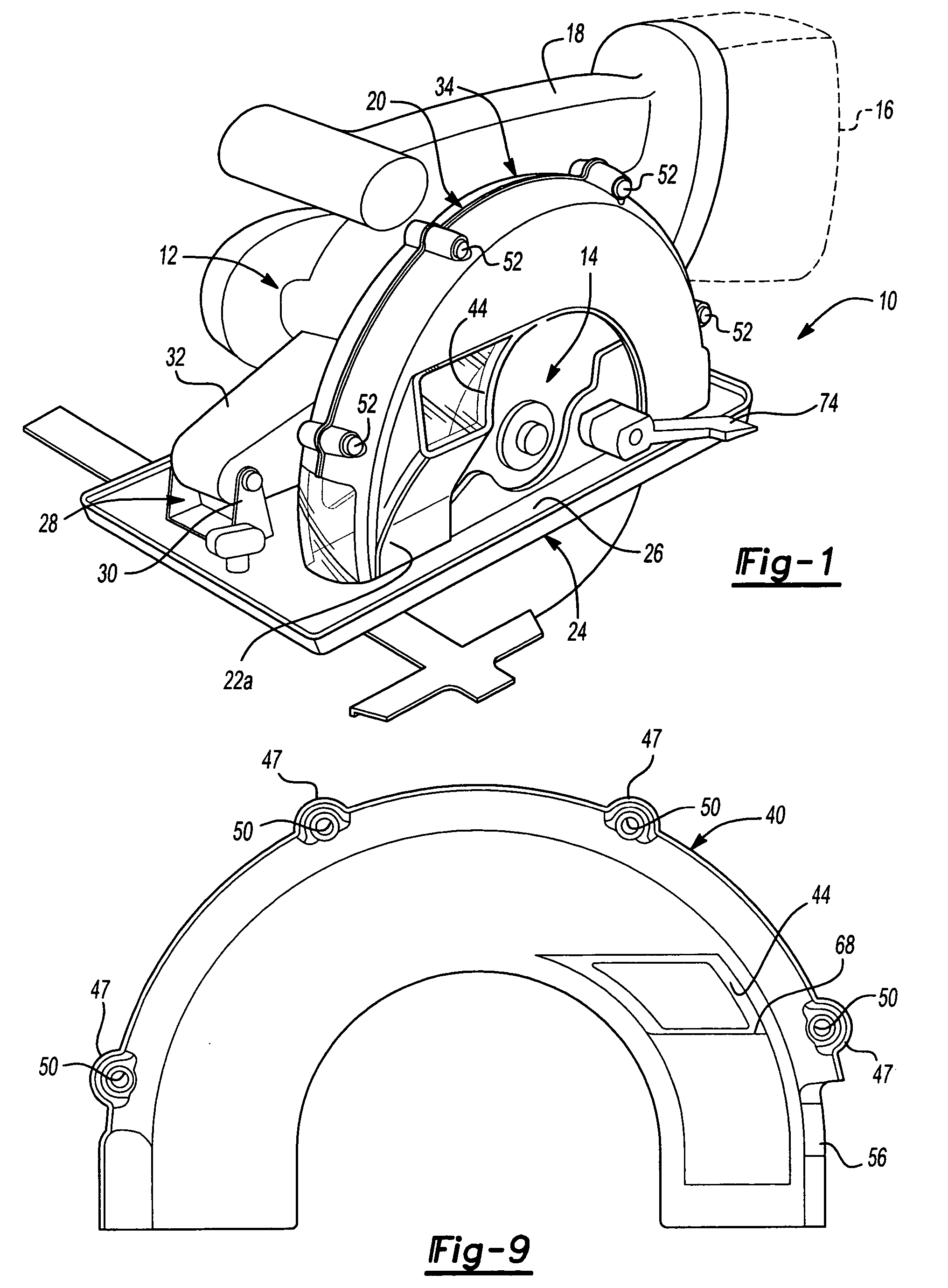 Metal cutting circular saw with integral sight window