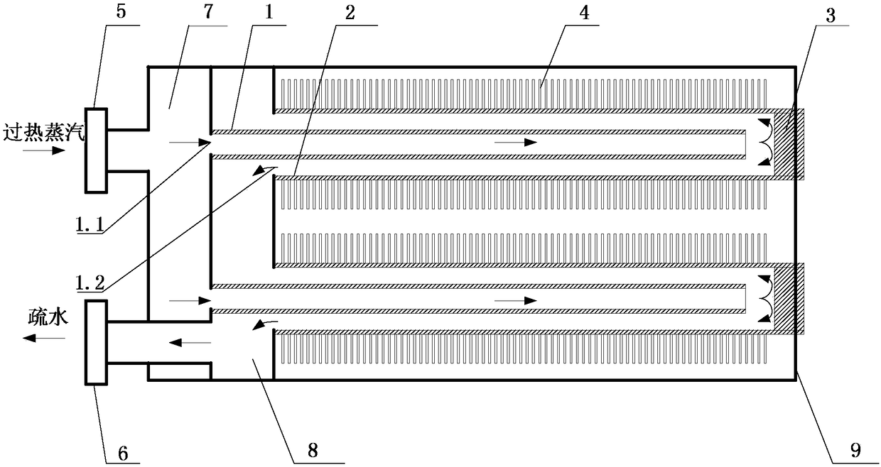 Efficient casing pipe type air heater device