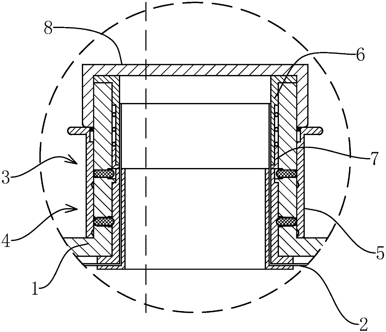 Liquid bag quick disassembling structure and assembling and disassembling methods