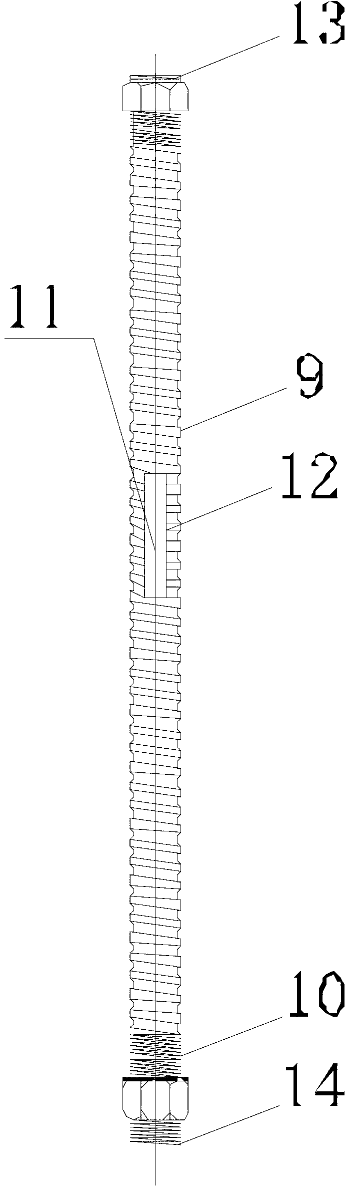 Novel expansion shell inverted wedge type grouting anchor rod