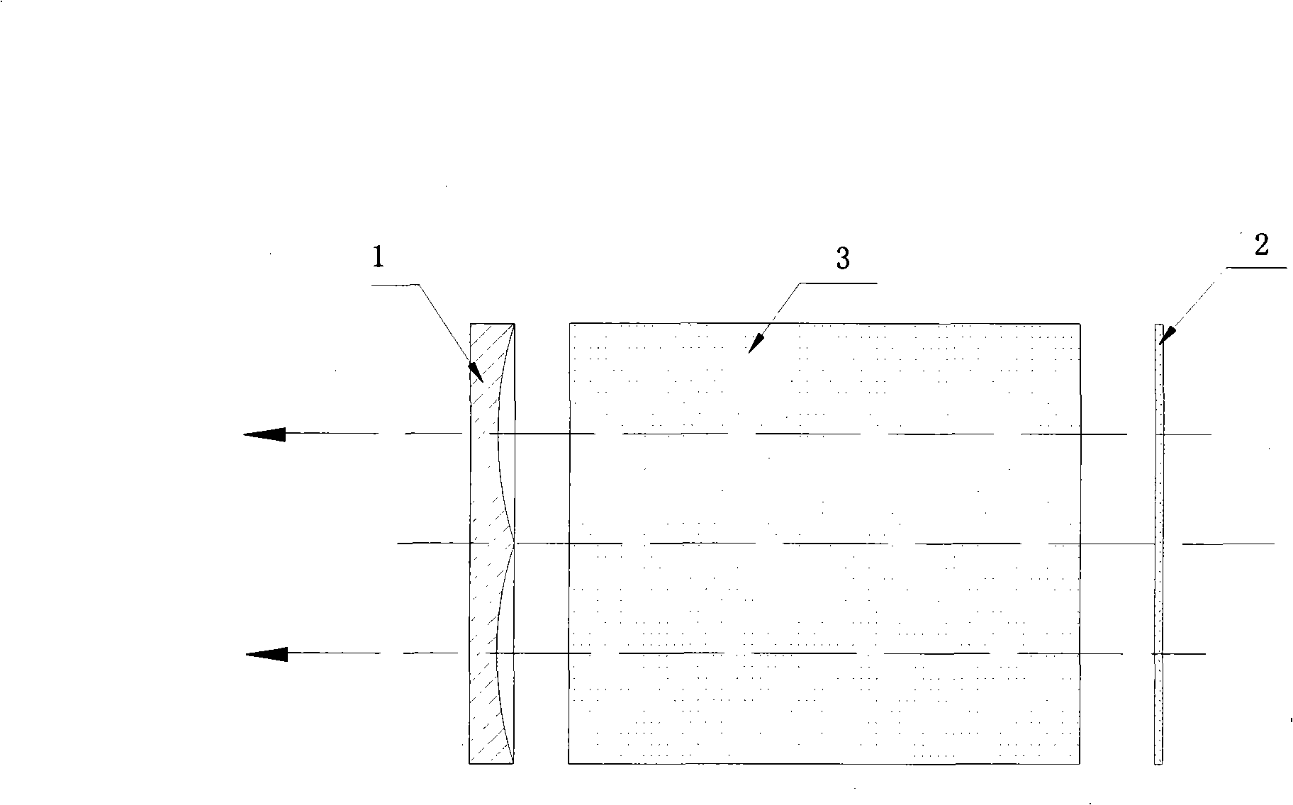 A loop concave output mirror laser resonance cavity