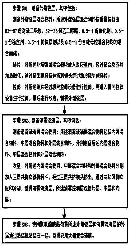 Composite film for agricultural greenhouses and preparation method of composite film