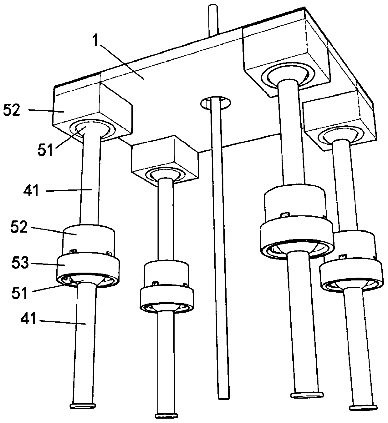 Connecting rod type percutaneous puncture positioning and fixing device