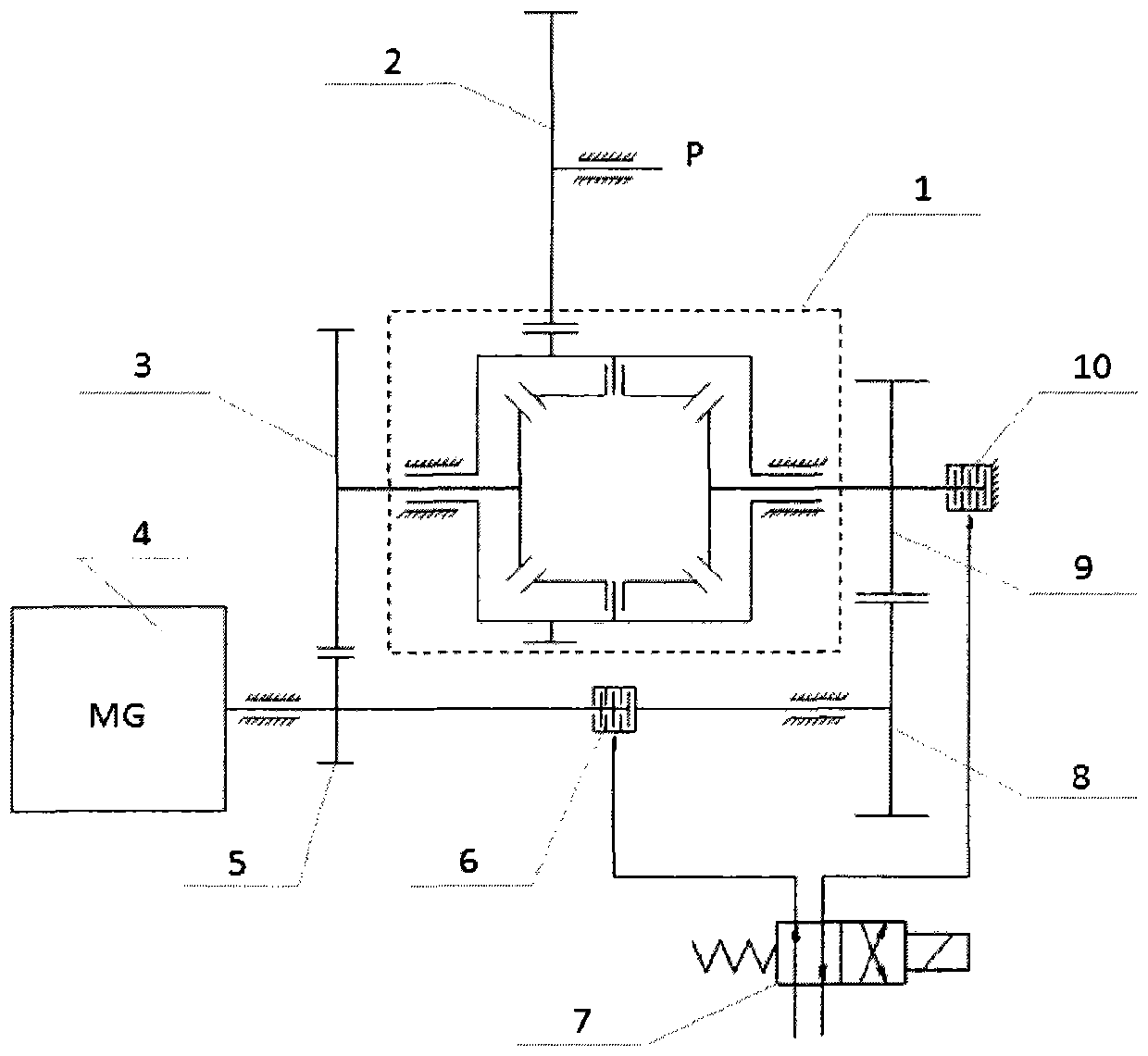 Single Motor Power Split Coupling Variable Speed ​​System