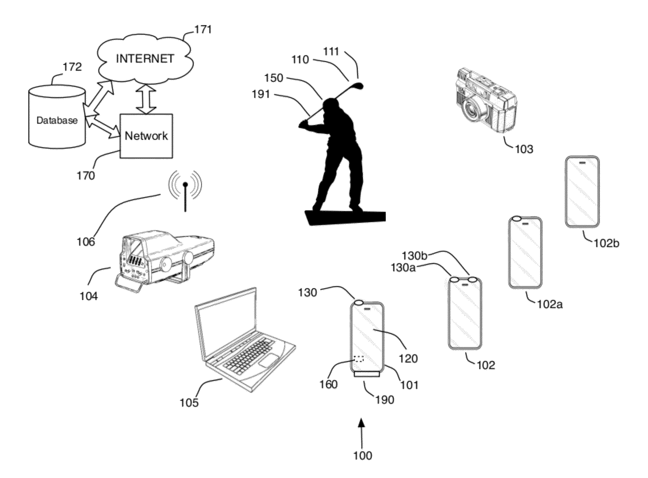 Wireless golf club shot count system