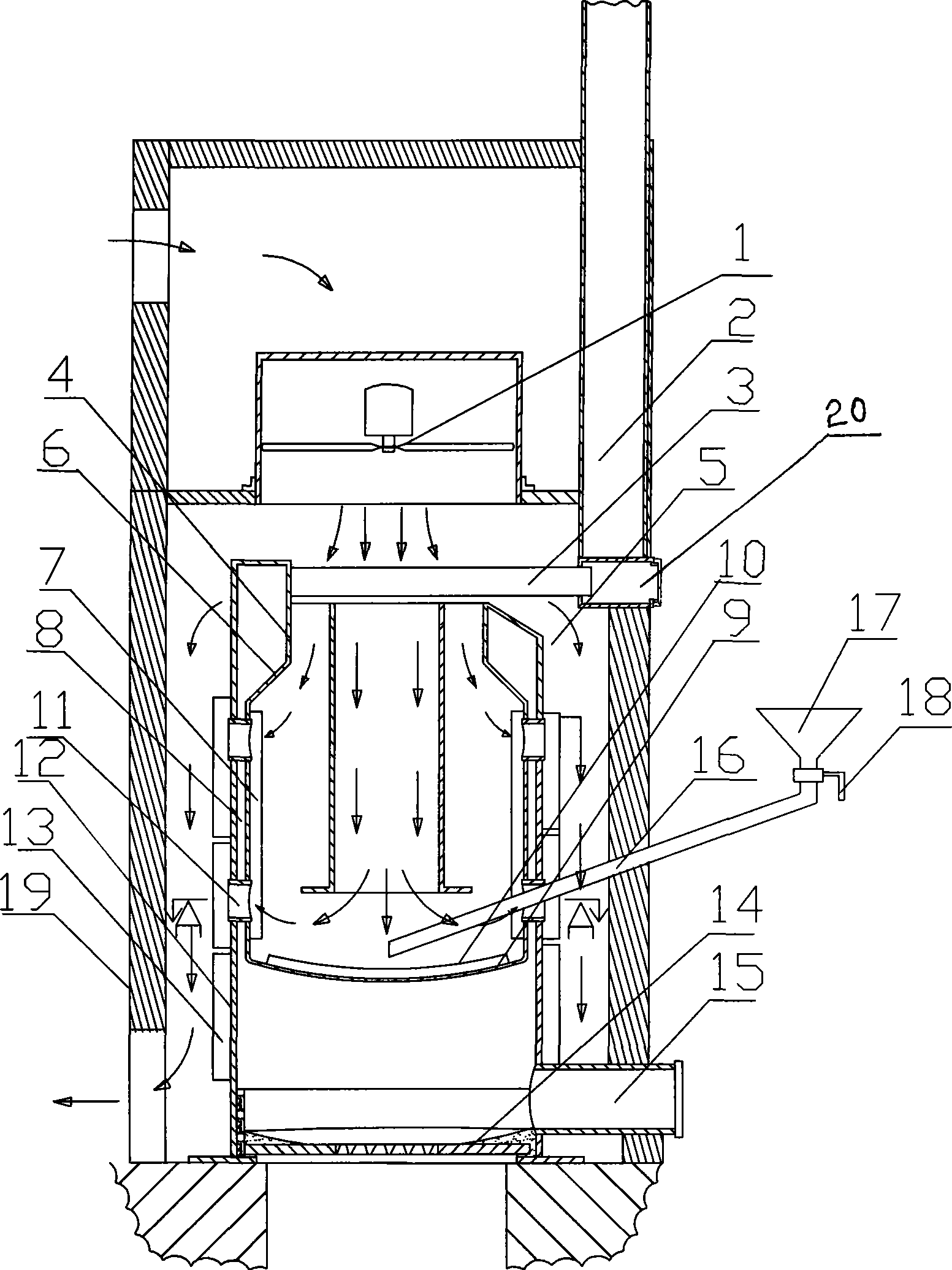 Slit type baking house hot-air stove