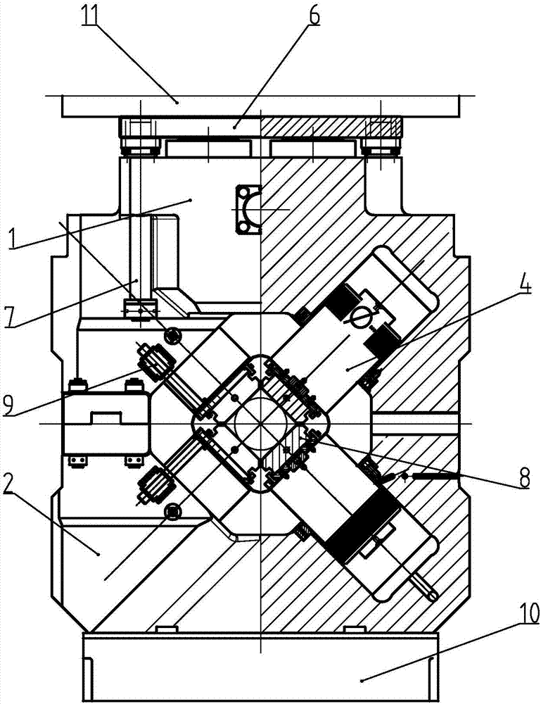 Heavy hydraulic four-hammer radial forging tool