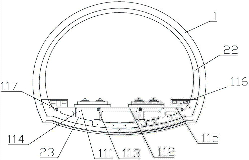 Tunnel bottom prefabricated assembly type tunnel structure and construction method thereof