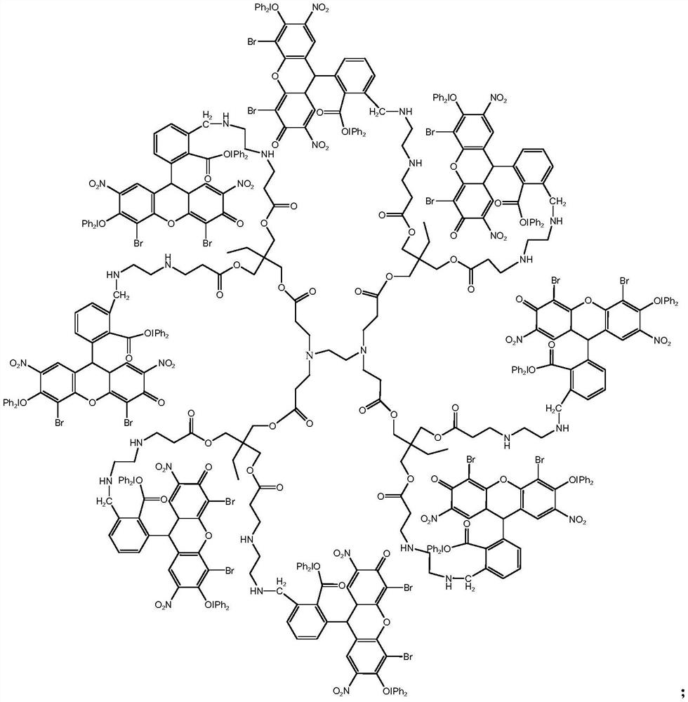 Dendritic eosin b-iodonium salt visible light initiator and its preparation method and application