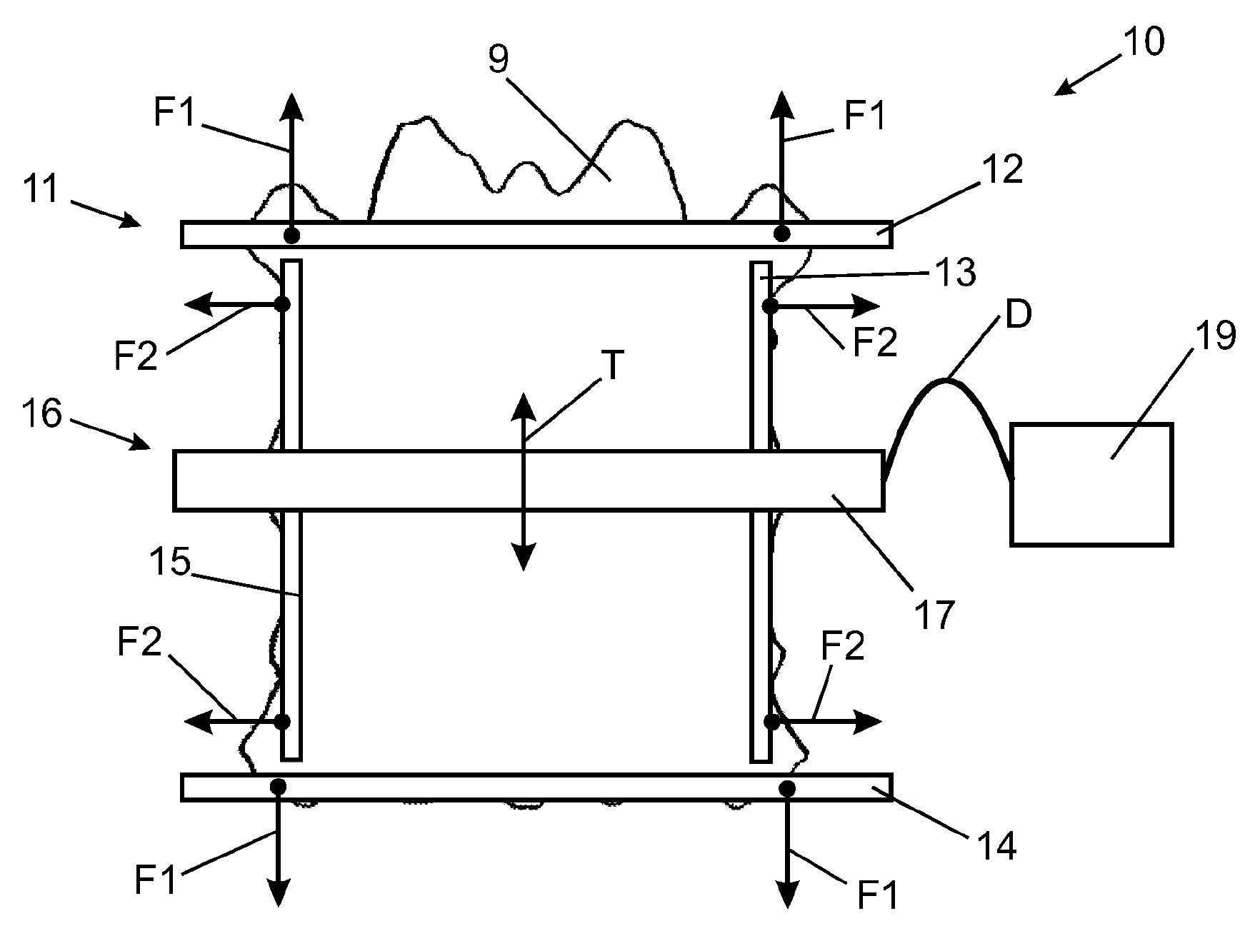 Test device for determining the quality of leather