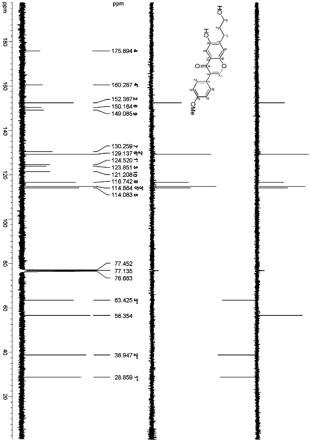 A kind of hydroxypropyl isoflavone compound and its preparation method and application