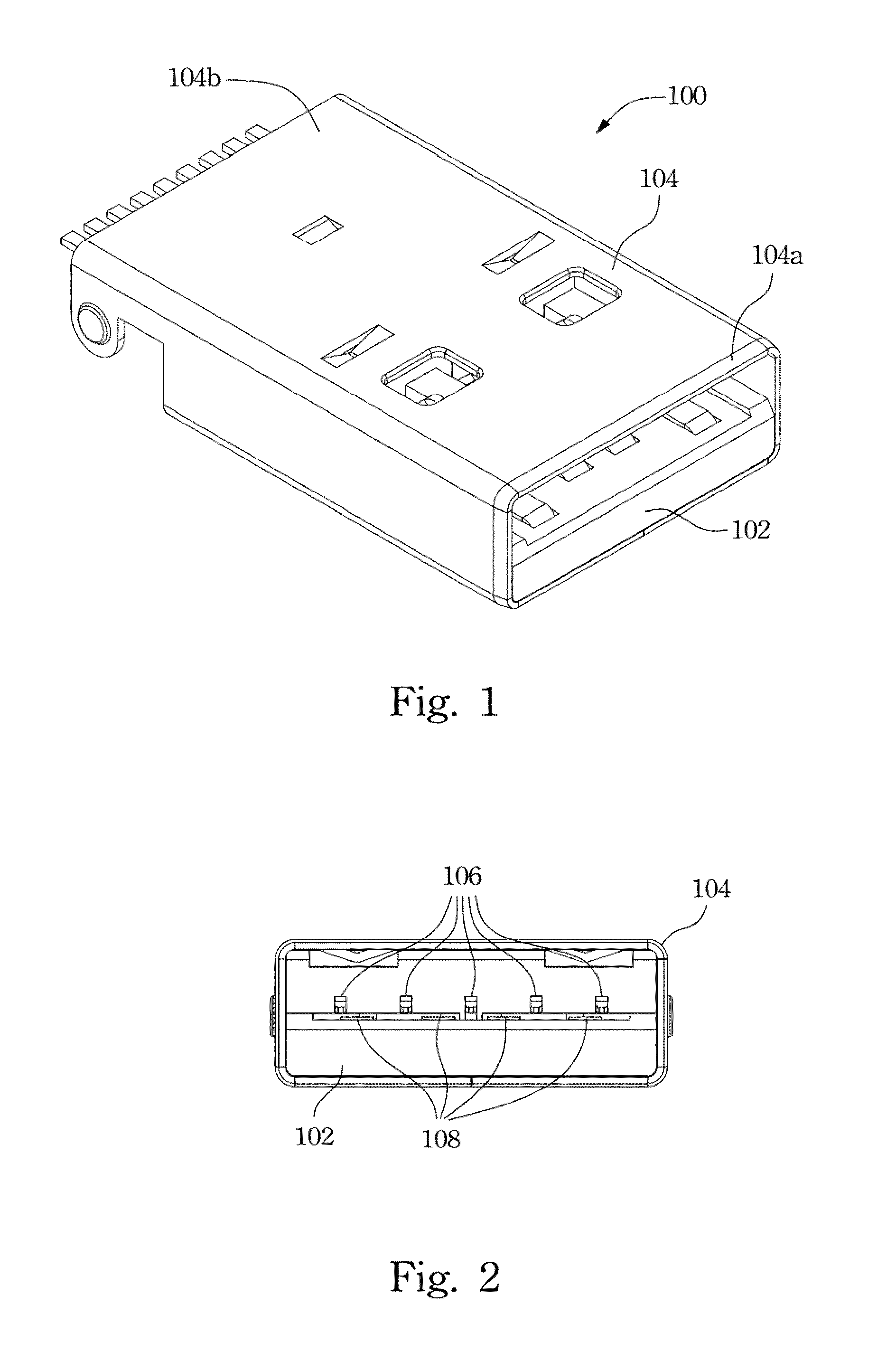 USB connector and contact array thereof