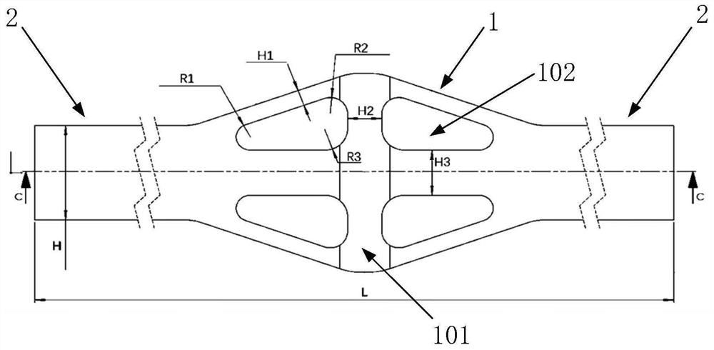 Uniaxial loading of a cylindrical working section to achieve a biaxial stress state test piece