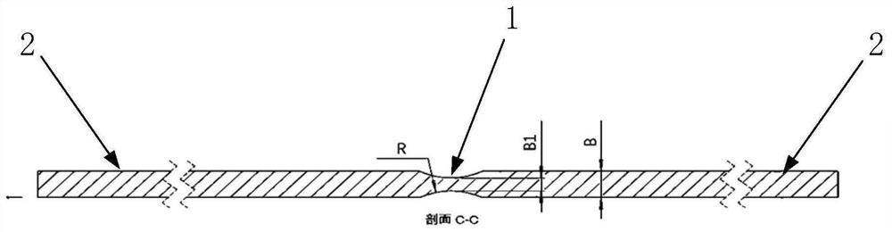 Uniaxial loading of a cylindrical working section to achieve a biaxial stress state test piece