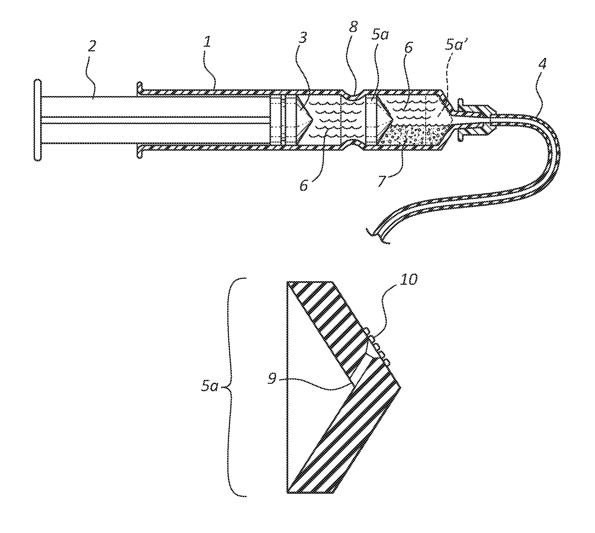 Mixing syringe