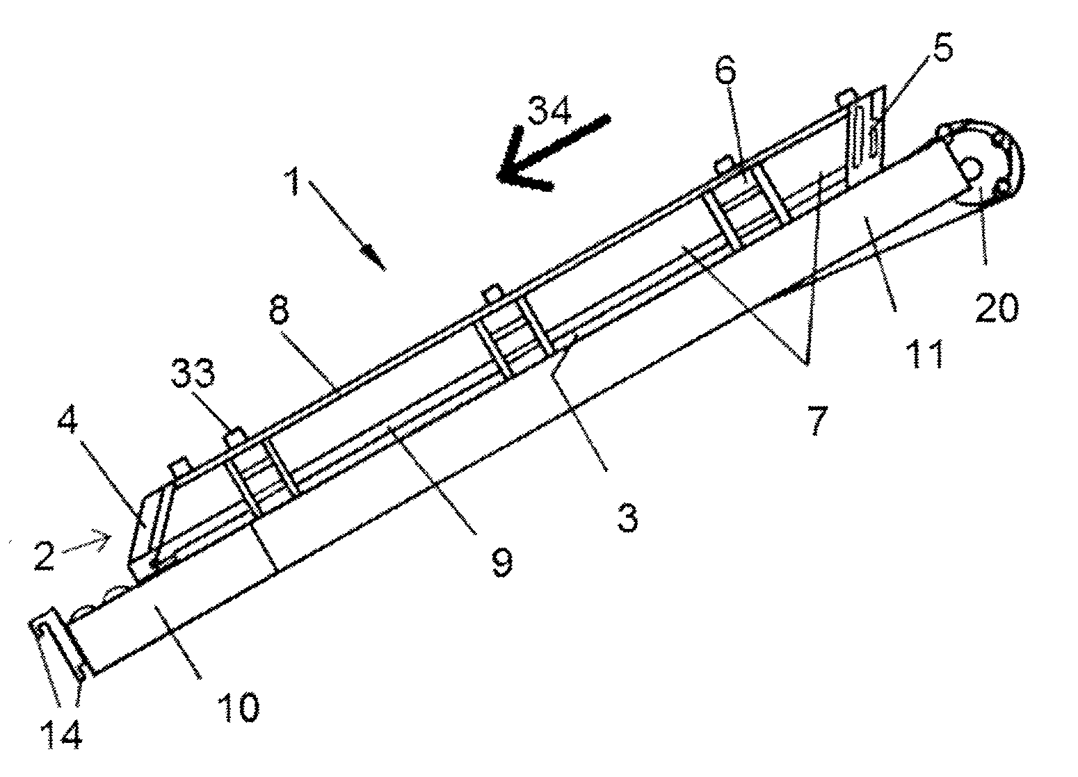 Immersion device for an optical fiber for measuring the temperature of a melt