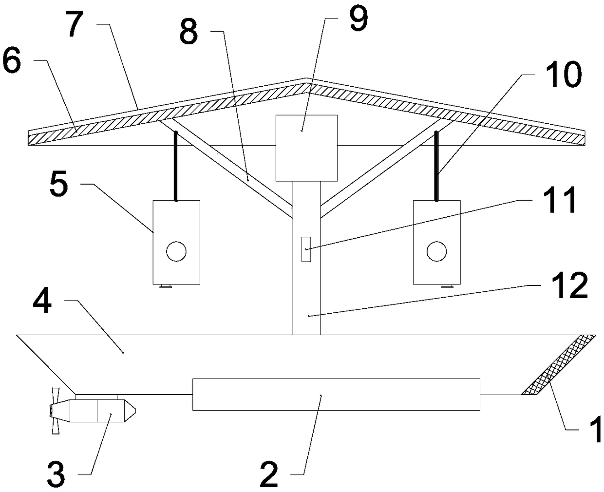 Solar overwater insect catching ship