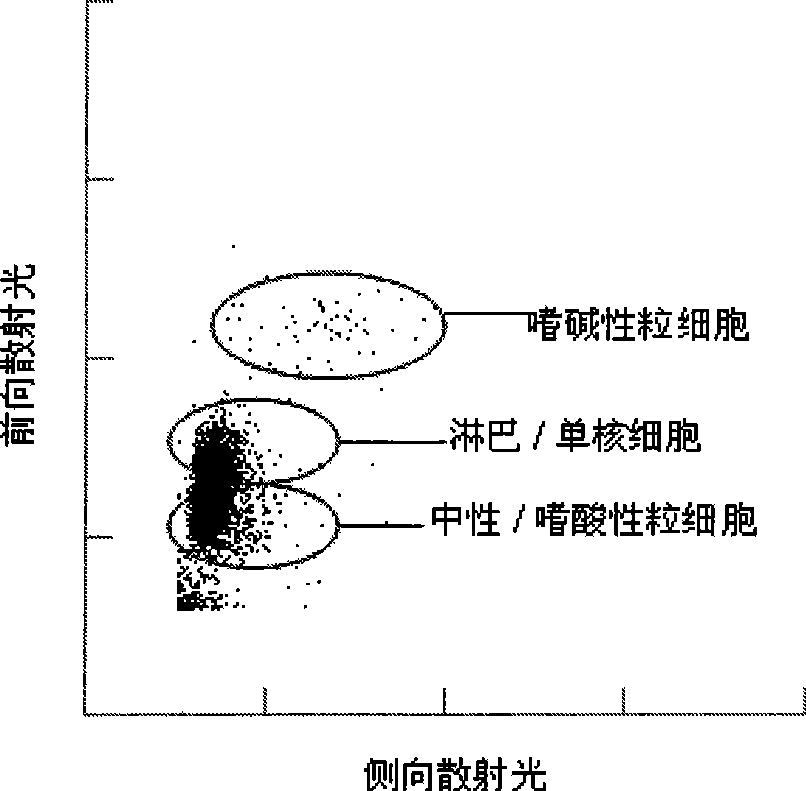 Basophilia granulocyte analytical reagent and measuring method