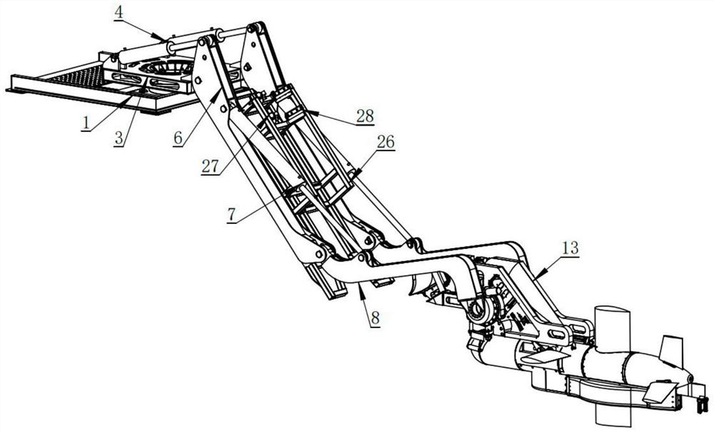 Multi-dimensional folding type retracting and releasing device of towed body