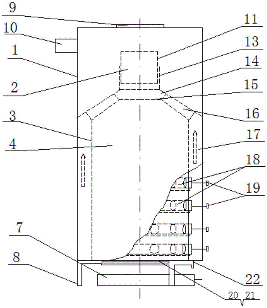 Integrated type biomass self-operated cyclone gasification combustion furnace