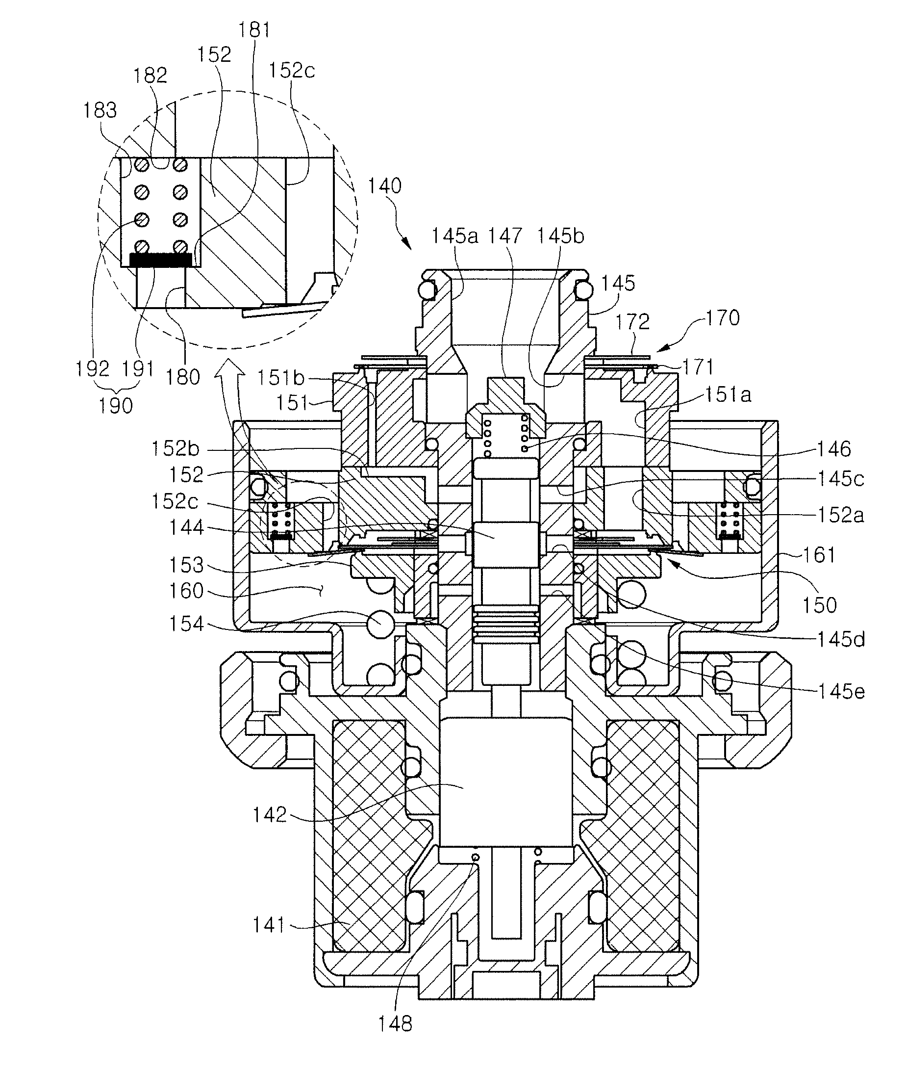 Damping force variable valve assembly