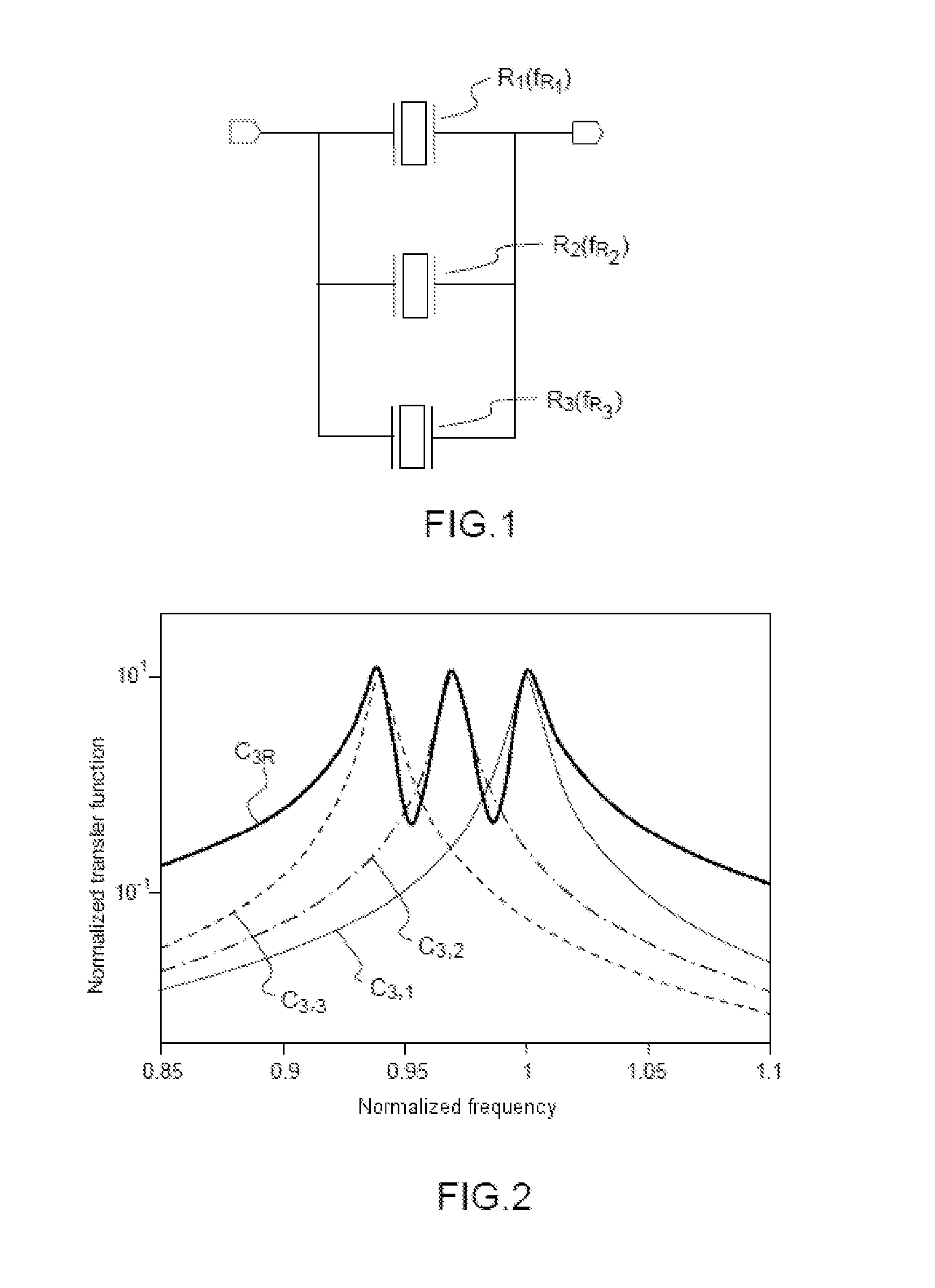 Mems/nems device comprising a network of electrostatically actuated resonators and having an adjustable frequency response, notably for a band-pass filter