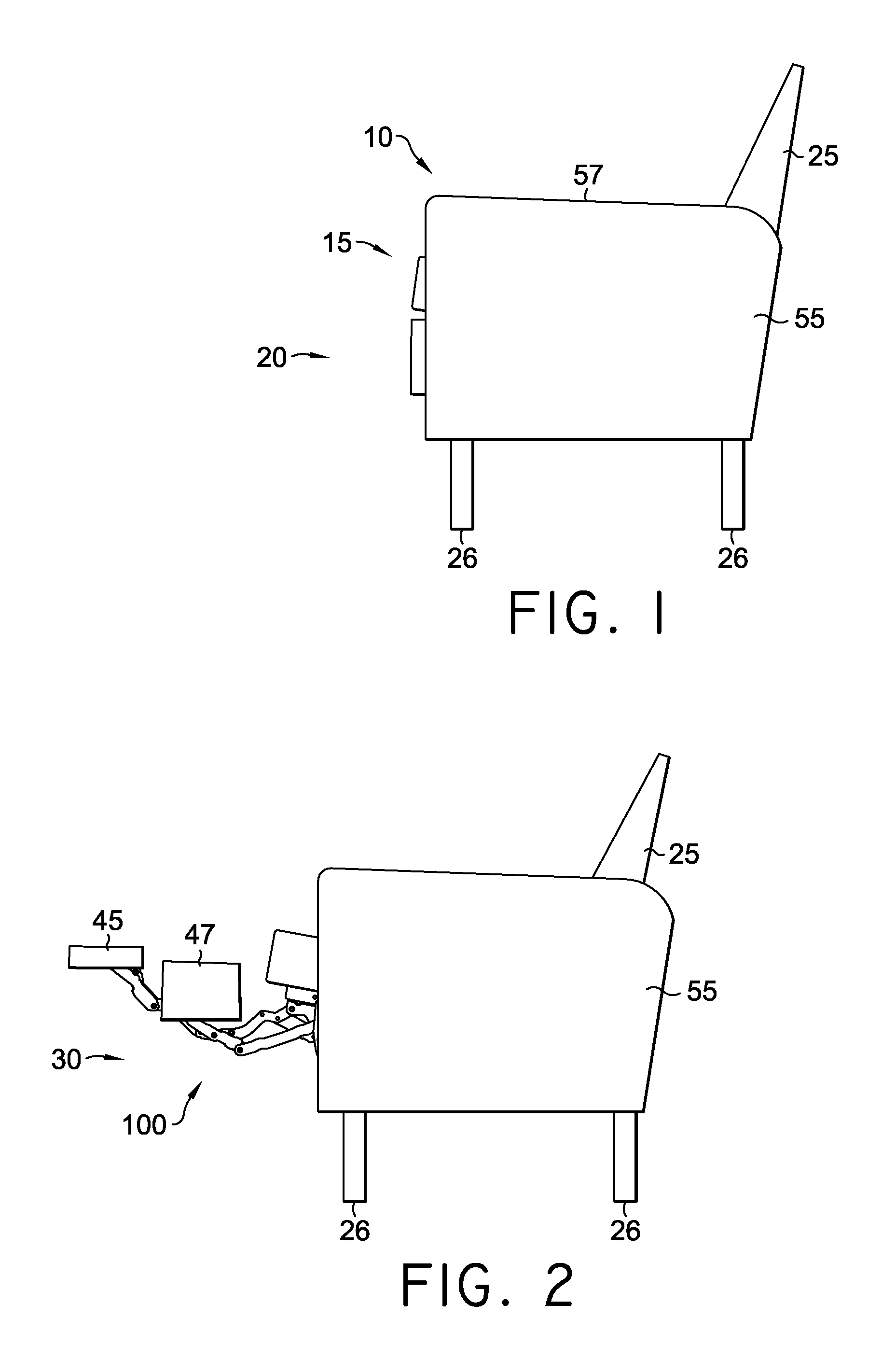 Zero-Wall Clearance Linkage Mechanism for a High-Leg Seating Unit