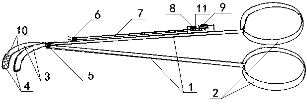 Intra-throat fishbone removal forceps with light source