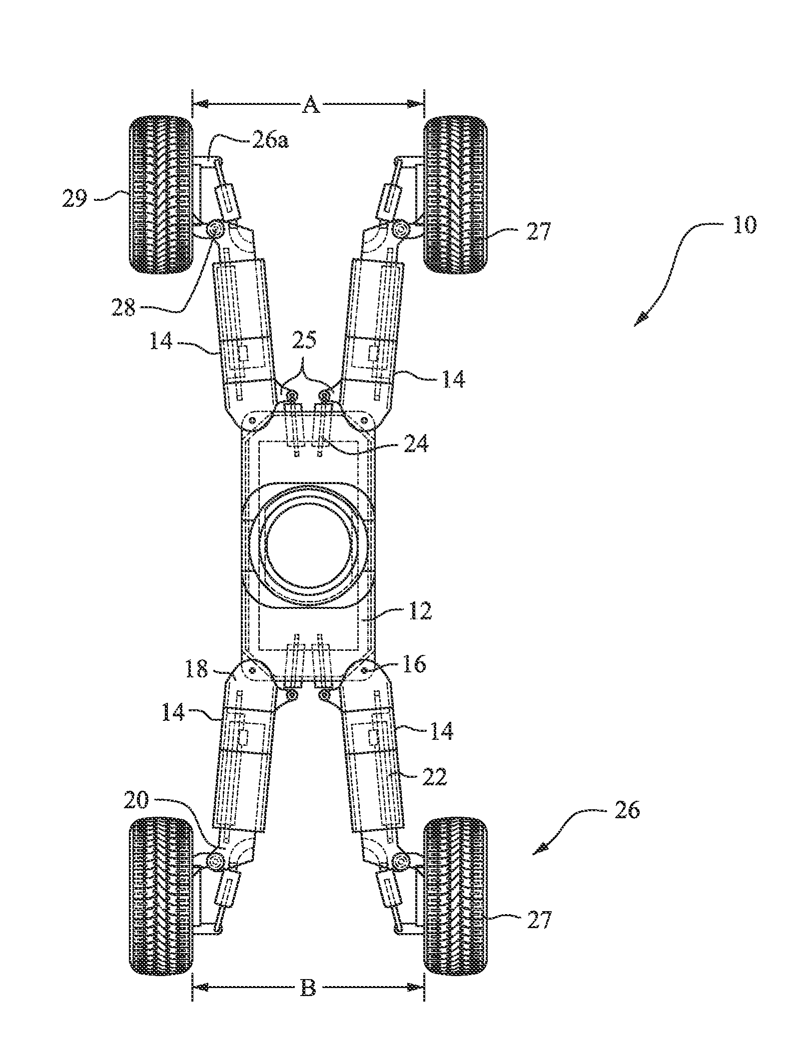 Pivoting axle system