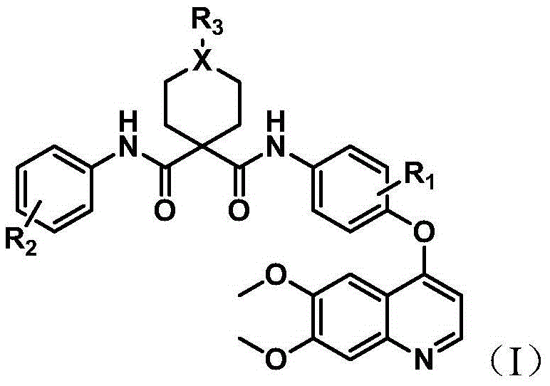 Quinoline multi-target kinase inhibitor with antitumor activity and preparation method thereof