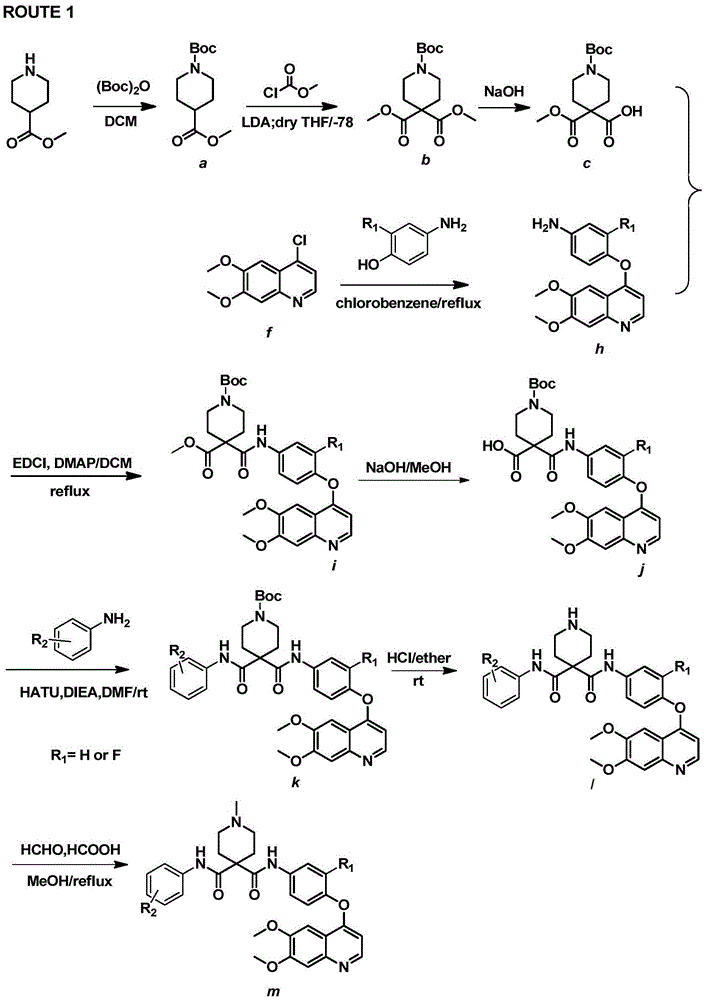 Quinoline multi-target kinase inhibitor with antitumor activity and preparation method thereof