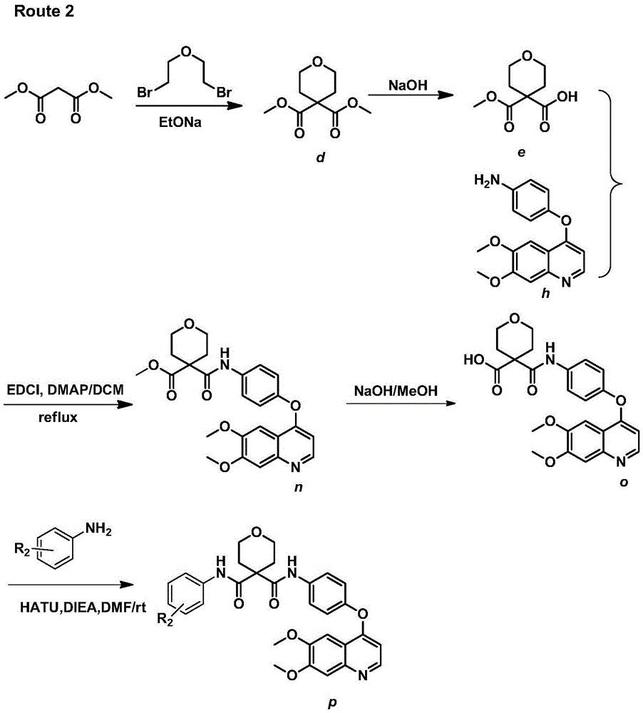 Quinoline multi-target kinase inhibitor with antitumor activity and preparation method thereof