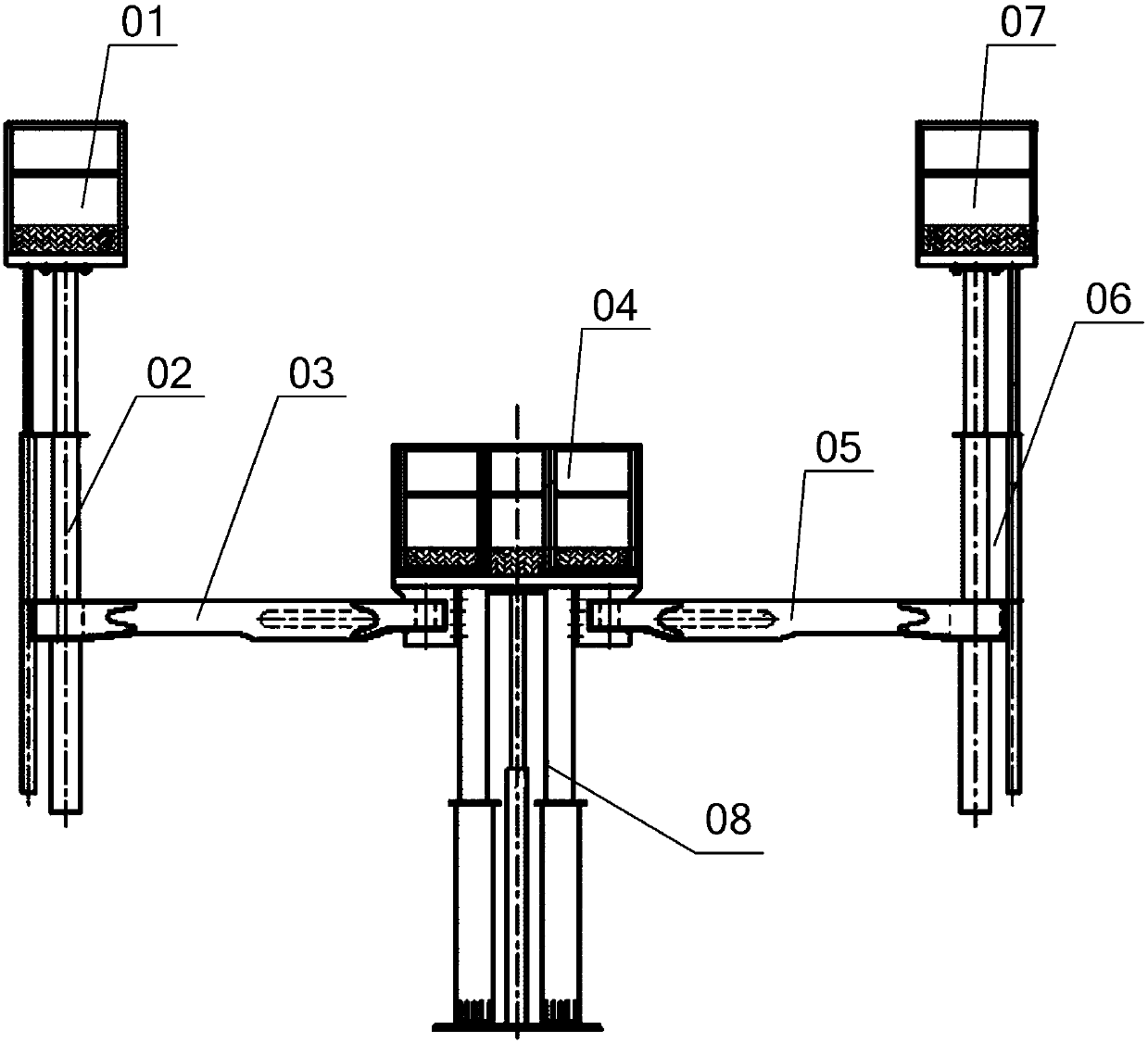 Contact line maintenance operation vehicle and platform device thereof