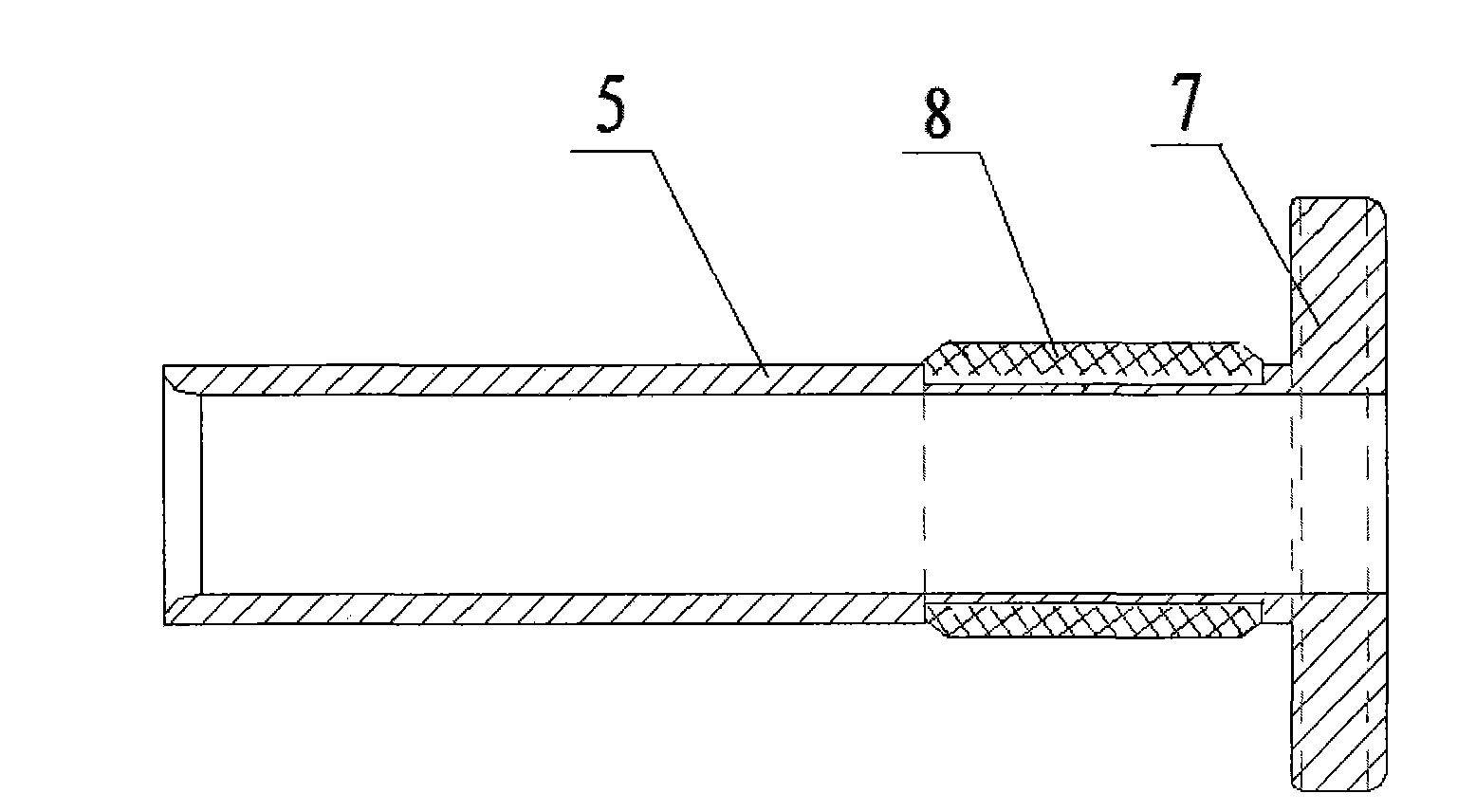 Nondestructive examination device and method of crack defects of inner surface of underground foundation embedded section of electric pole