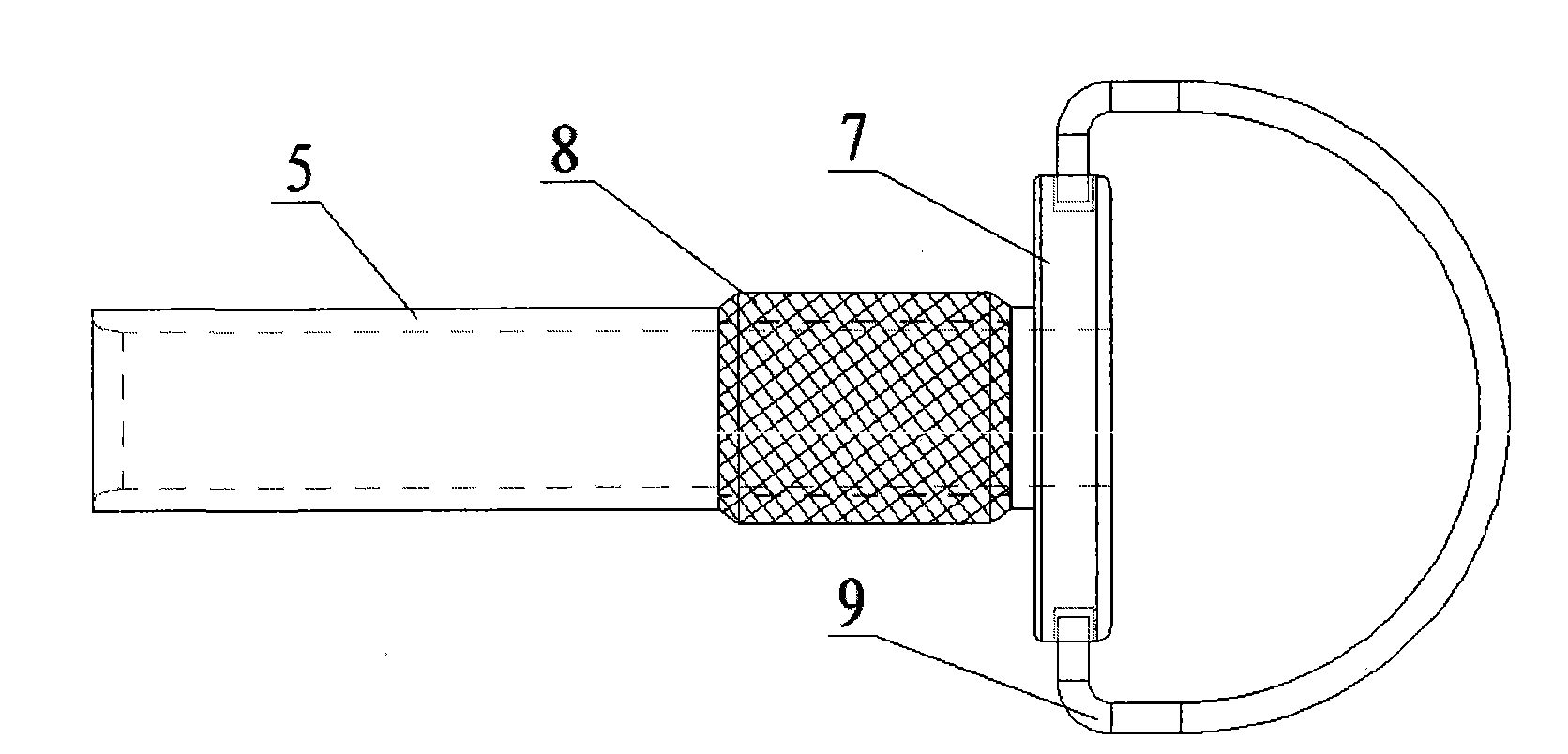 Nondestructive examination device and method of crack defects of inner surface of underground foundation embedded section of electric pole